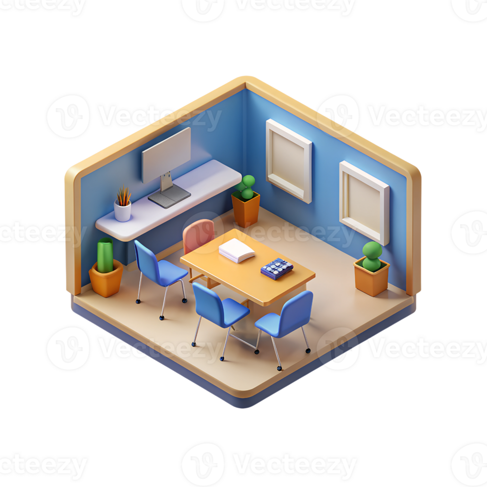 isometric realistic school class png