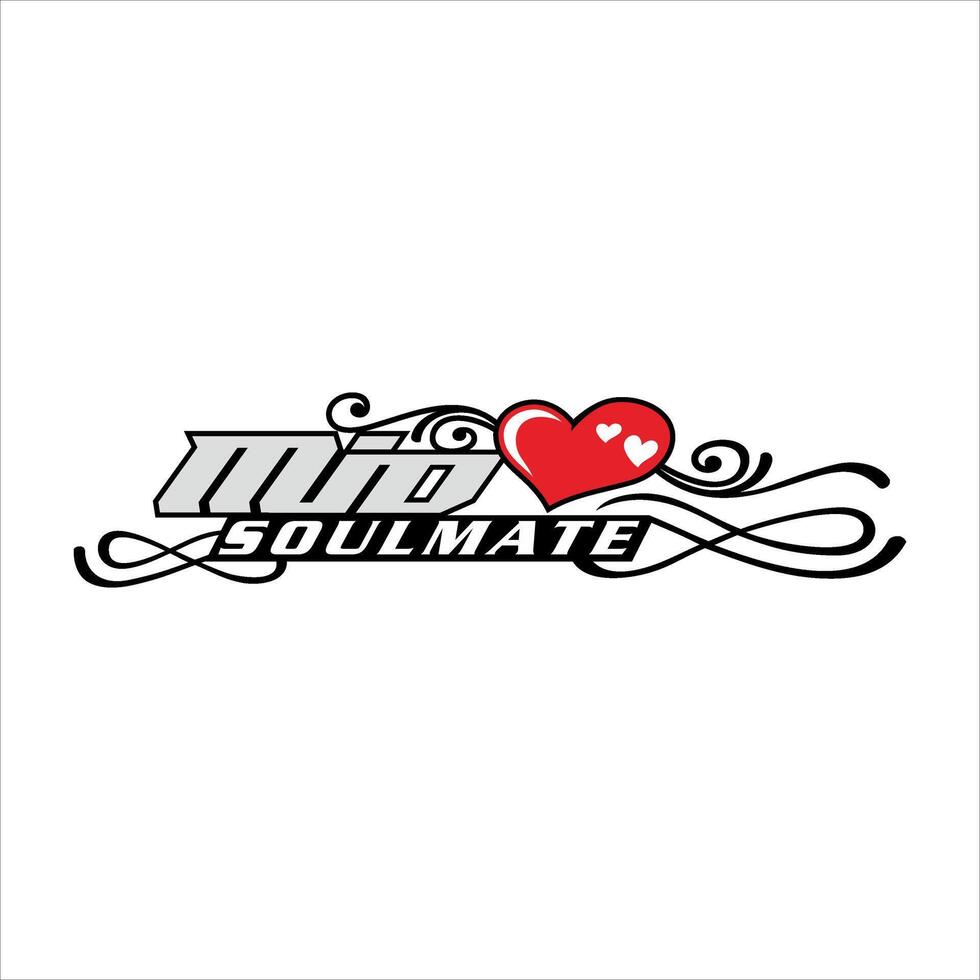 Mid soulmate writing design vector