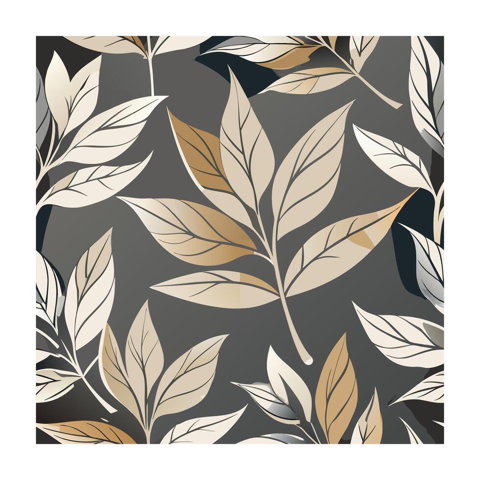 Elegant vintage leaves seamless patterns vector