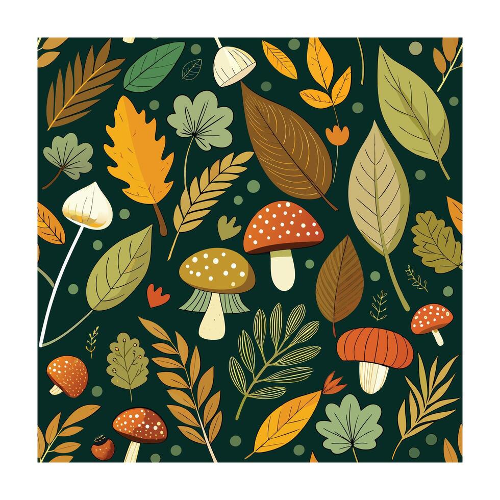 Elegant vintage leaves seamless patterns vector