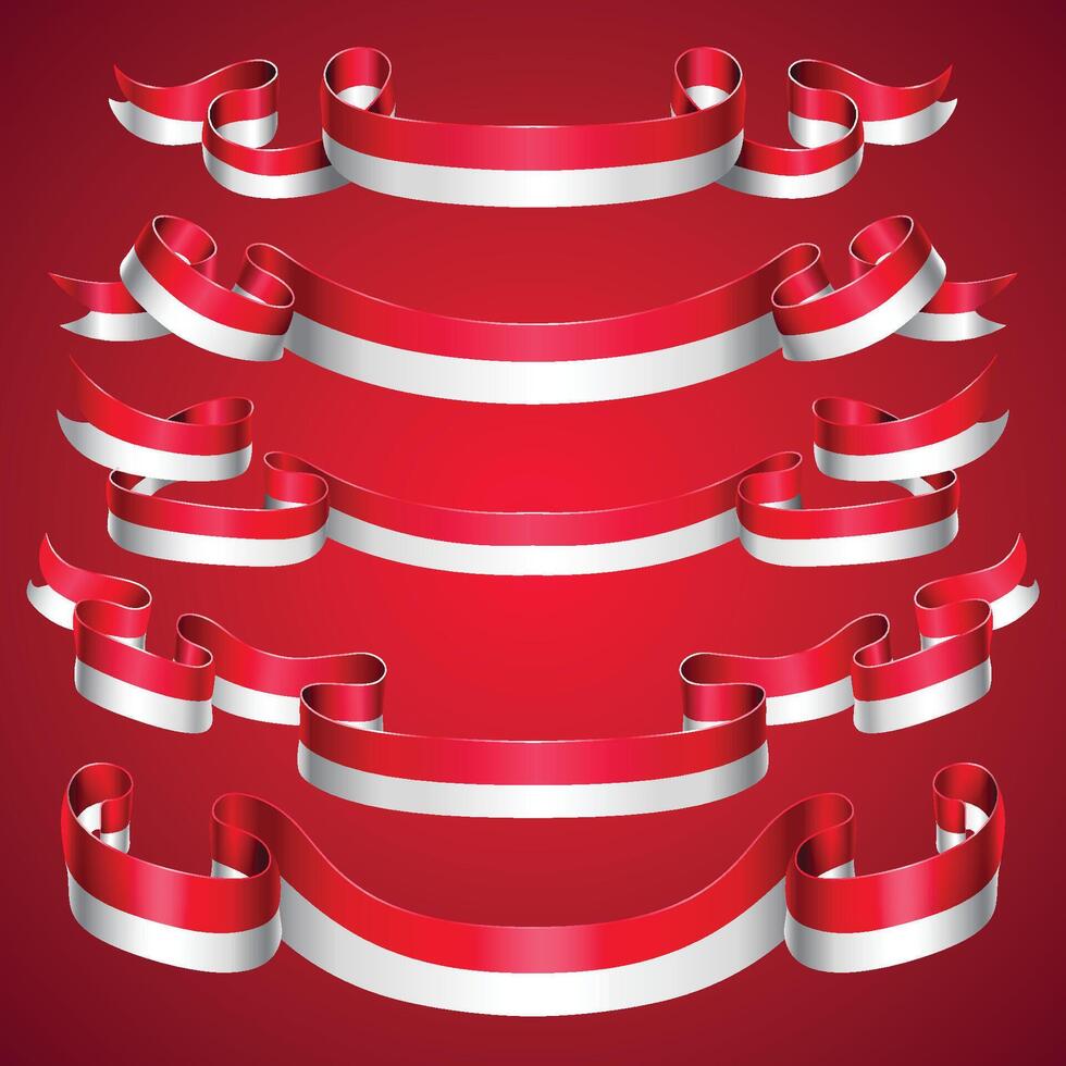 Indonesian Flag Ribbon Banner vector