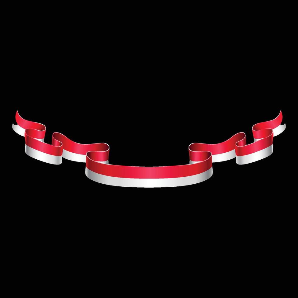 Indonesian Flag Ribbon Banner vector