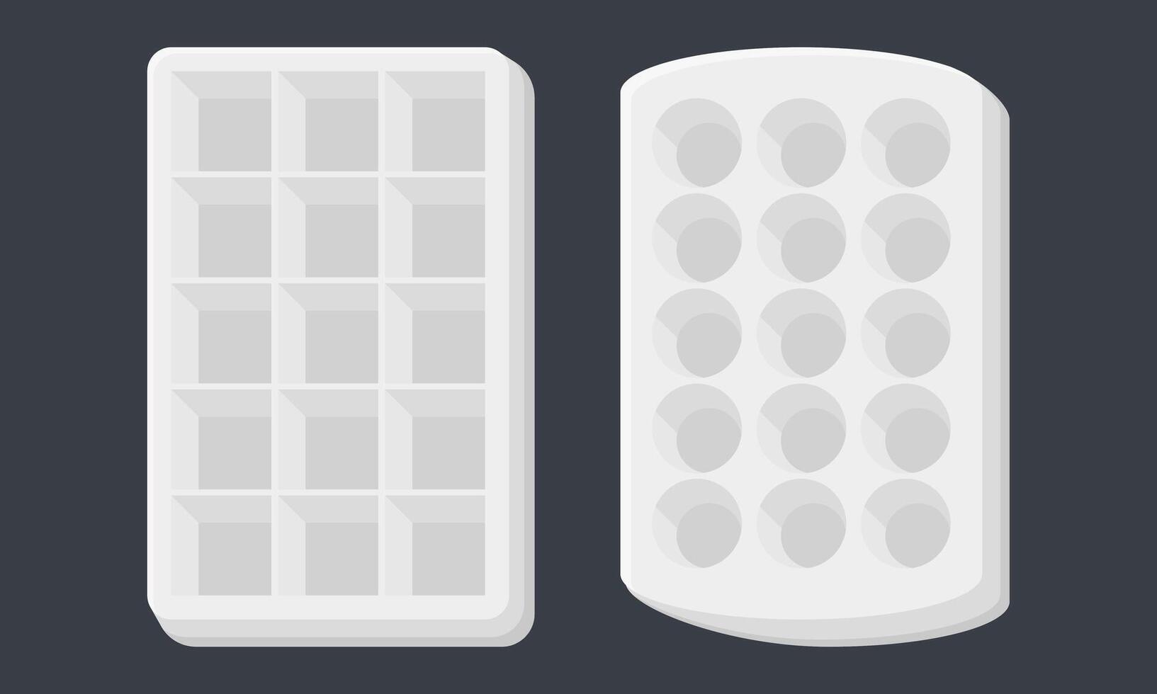 White Ice Cube Tray. Simple Ice Cube Tray. Cool and Fresh. vector