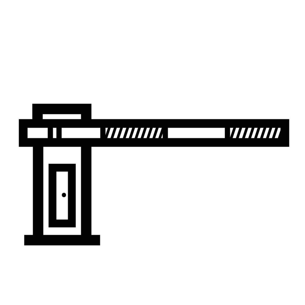 Car parking barrier icon illustration isolated on square white background. Simple flat outlined cartoon art styled drawing. vector
