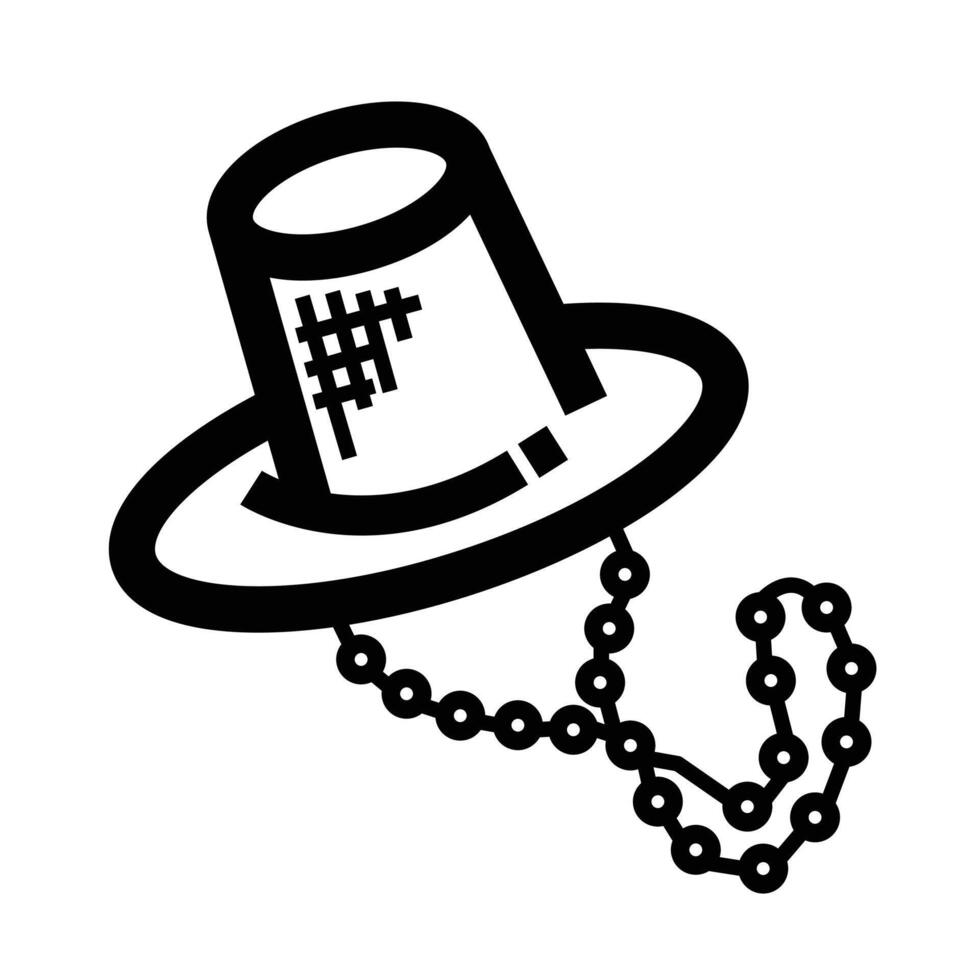 Gat korean traditional hat icon illustration isolated on square white background. Simple flat outlined cartoon art styled drawing. Korean joseon period hat. vector