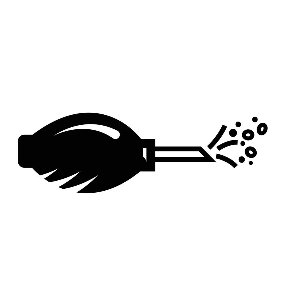 Dust blower icon illustration isolated on square white background. Simple flat outlined cartoon art styled drawing. vector