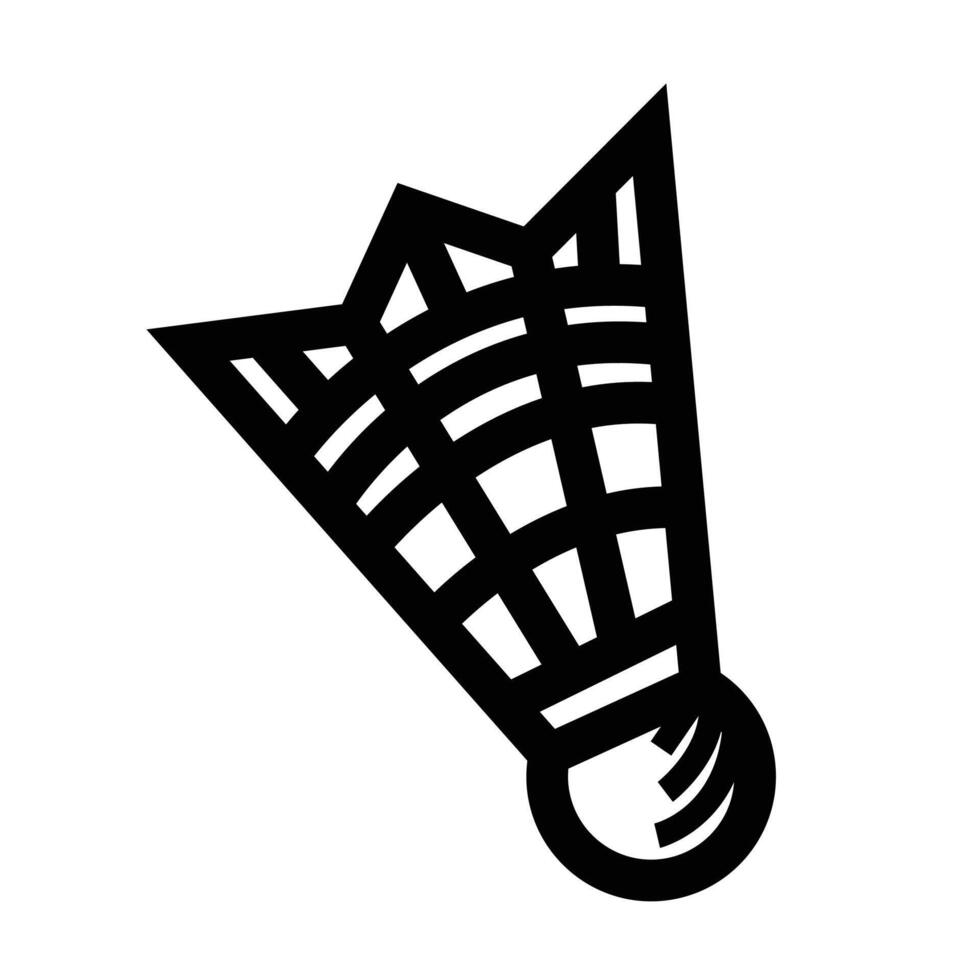 Badminton shuttlecock icon illustration isolated on square white background. Simple flat outlined cartoon art styled sport equipment drawing. vector