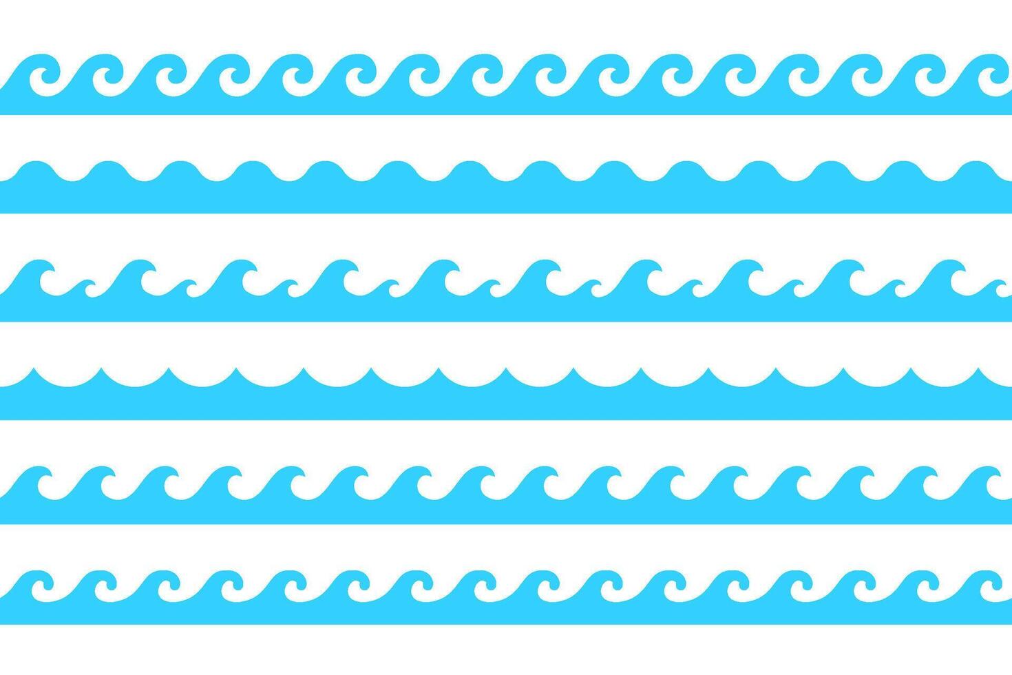collection of sea wave patterns vector