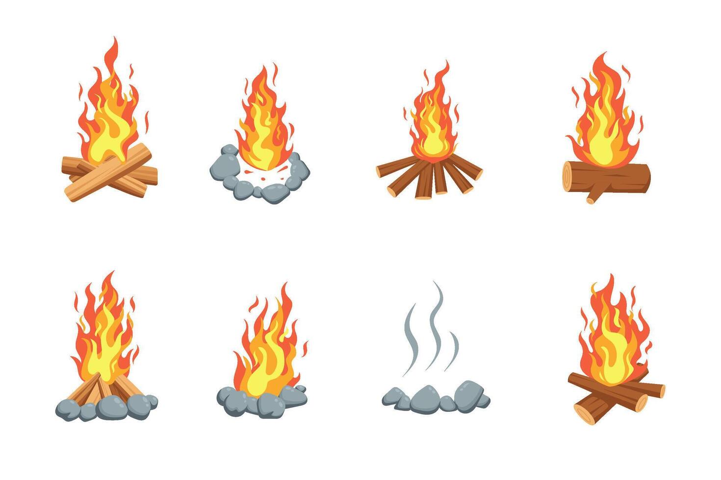 campfire collection in flat style vector