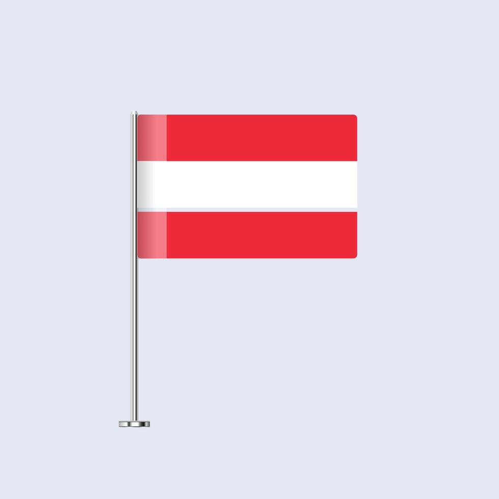 Isolated Austria Table Flag on Pole, Austrian Flag Design for Print and Web vector