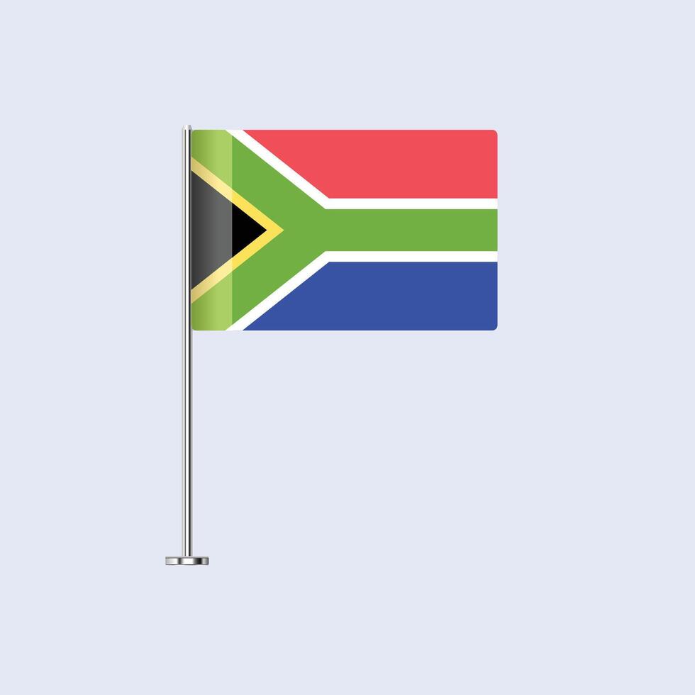 Isolated South Africa Table Flag on Pole, South African Flag Design for Print and Web vector