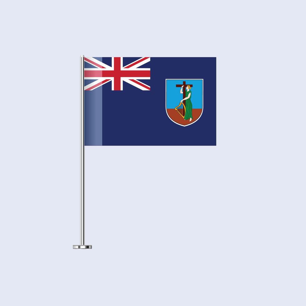 Isolated Montserrat Table Flag on Pole, Montserratian Flag Design for Print and Web vector