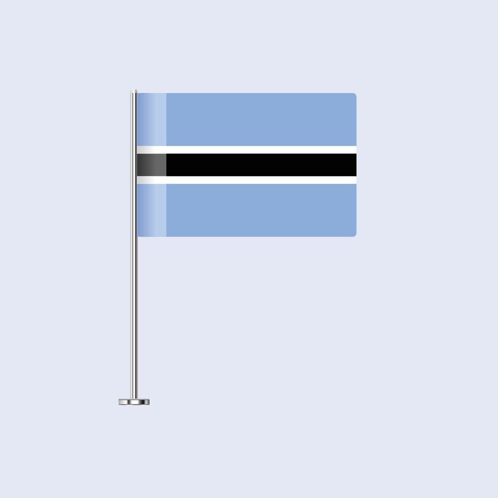 Isolated Botswana Table Flag on Pole, Botswanan Flag Design for Print and Web vector