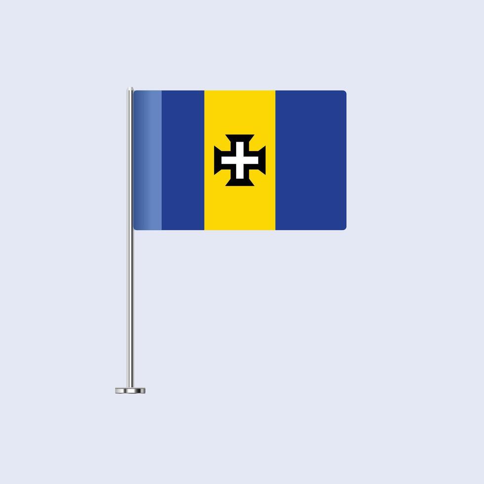 Isolated Madeira Table Flag on Pole, Madeiran Flag Design for Print and Web vector