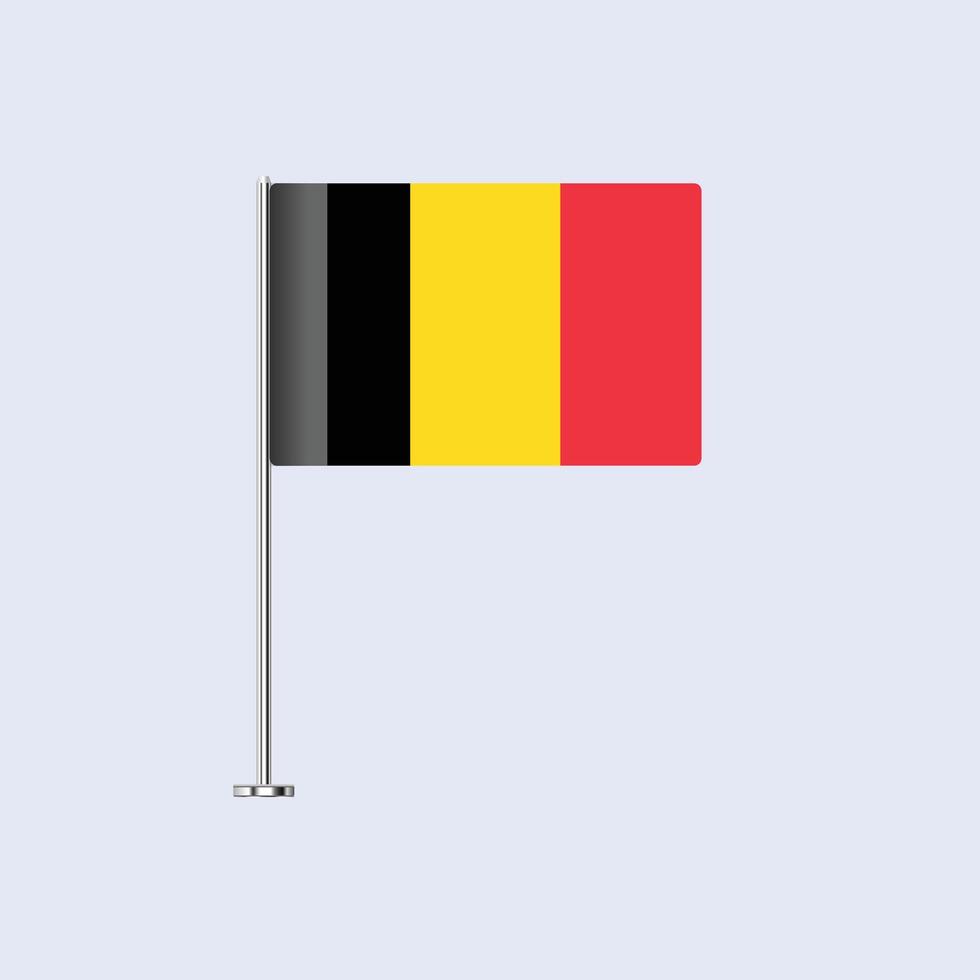 Isolated Belgium Table Flag on Pole, Belgian Flag Design for Print and Web vector