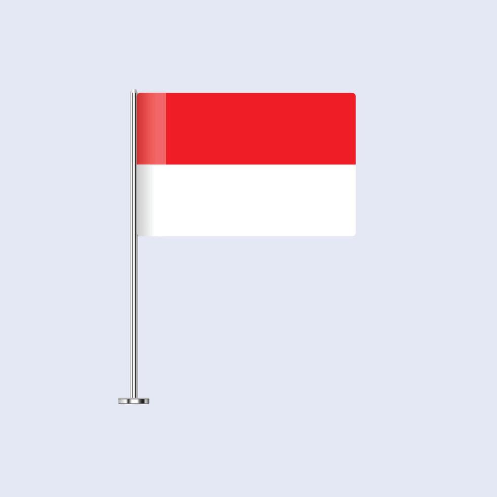 Isolated Indonesia Table Flag on Pole, Indonesian Flag Design for Print and Web vector