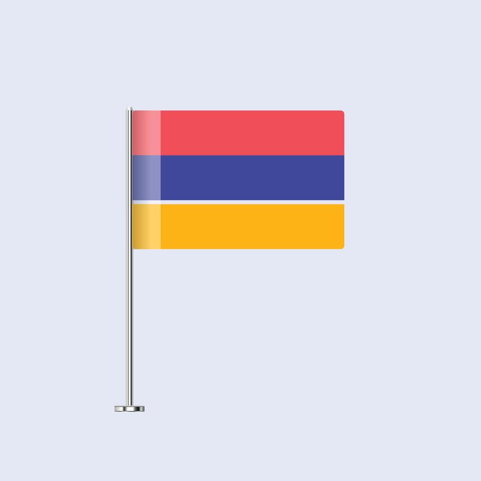 Isolated Armenia Table Flag on Pole, Armenian Flag Design for Print and Web vector