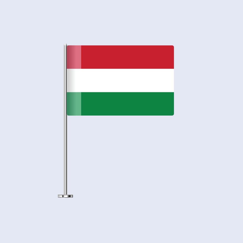 Isolated Hungary Table Flag on Pole, Hungarian Flag Design for Print and Web vector