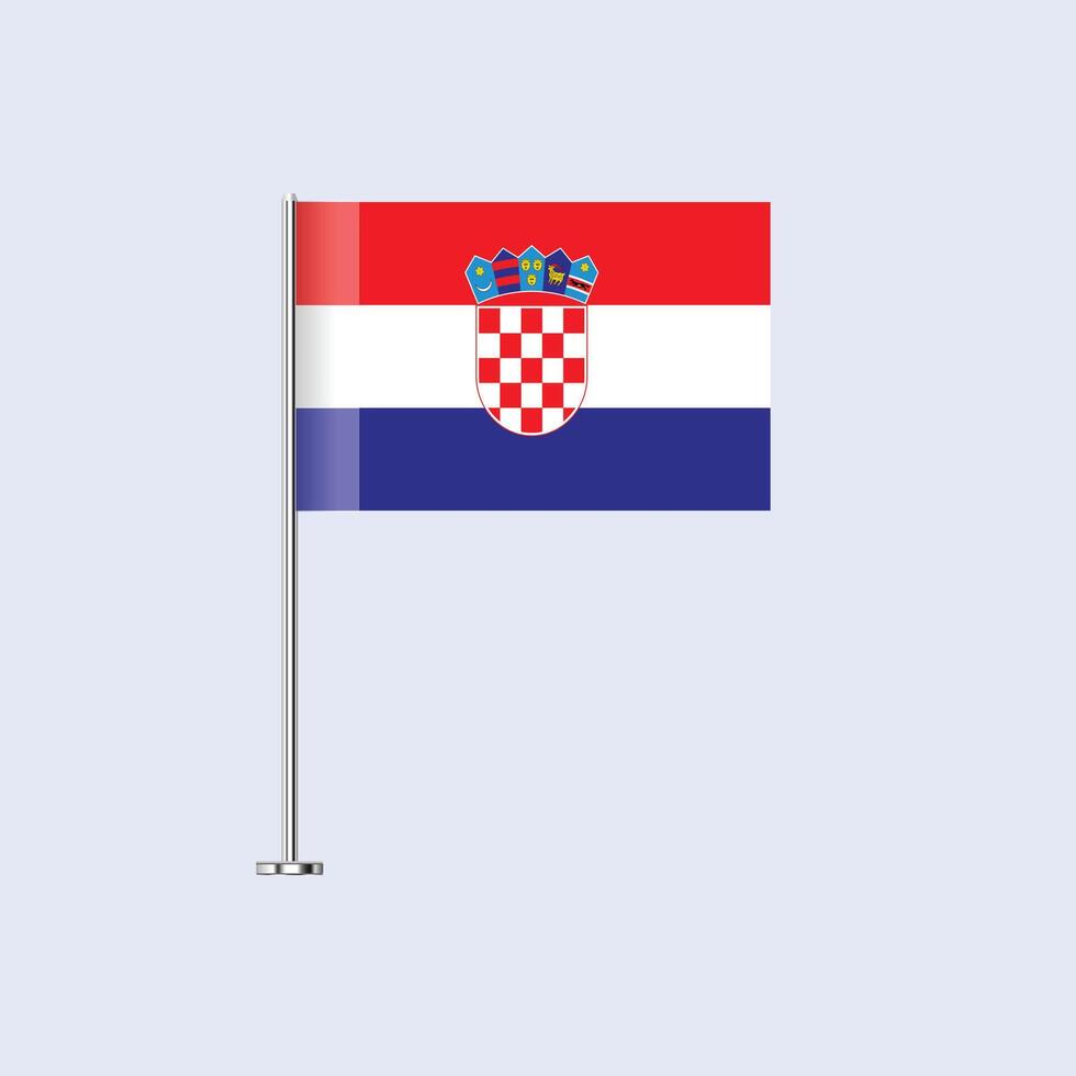 Isolated Croatia Table Flag on Pole, Croatian Flag Design for Print and Web vector