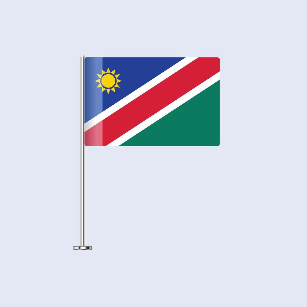 Isolated Namibia Table Flag on Pole, Namibian Flag Design for Print and Web vector