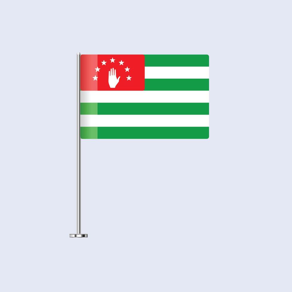 Isolated Abkhazia Table Flag on Pole, Abkhazian Flag Design for Print and Web vector
