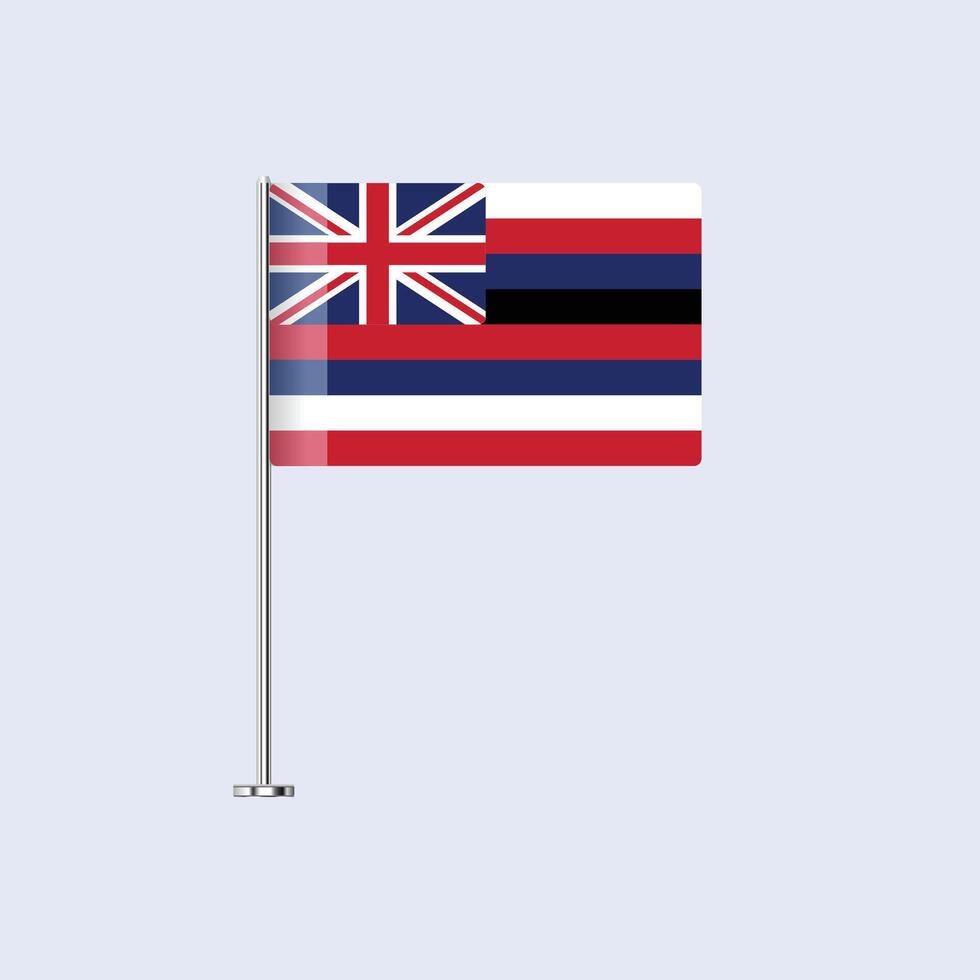Isolated Hawaii Table Flag on Pole, Hawaiian Flag Design for Print and Web vector