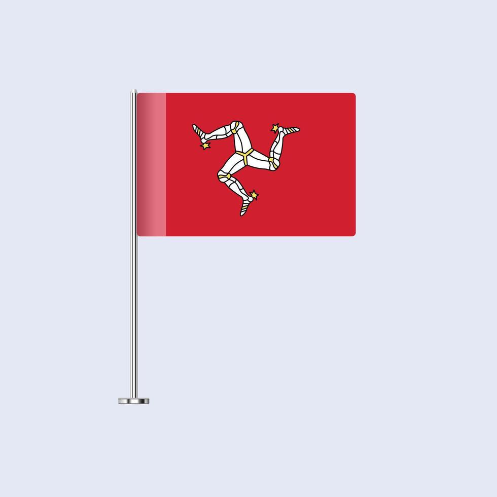 Isolated Isle of Man Table Flag on Pole, Isle of Man Flag Design for Print and Web vector
