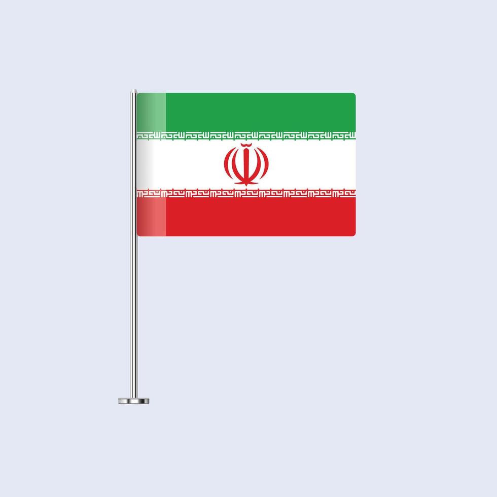 Isolated Iran Table Flag on Pole, Iranian Flag Design for Print and Web vector