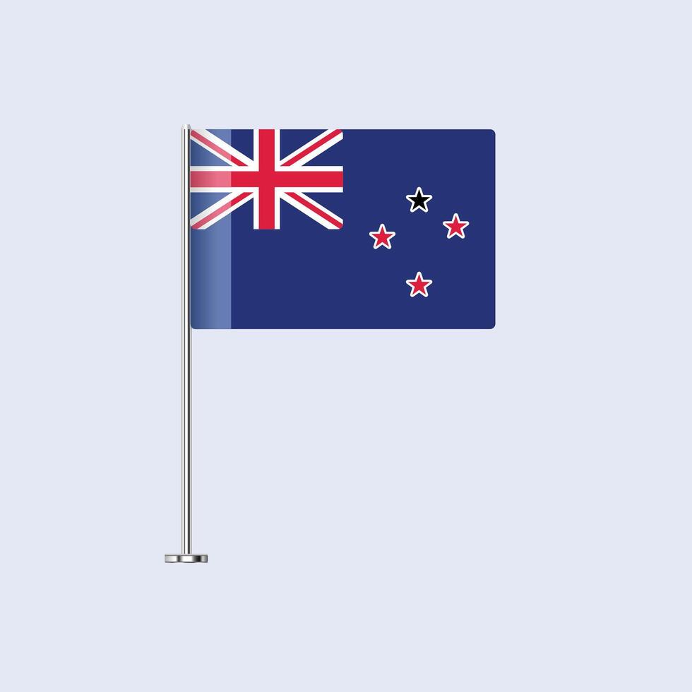 Isolated New Zealand Table Flag on Pole, New Zealand Flag Design for Print and Web vector