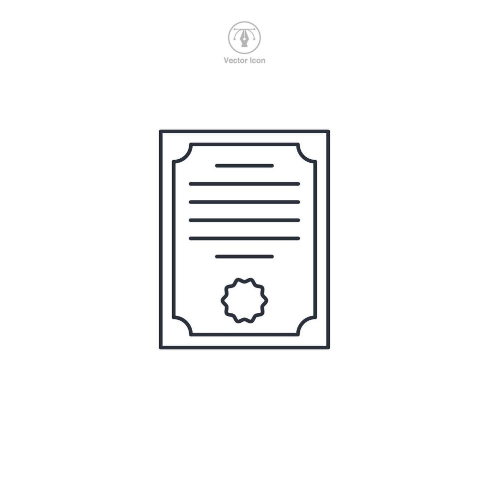 Stock certificate icon symbol illustration isolated on white background vector