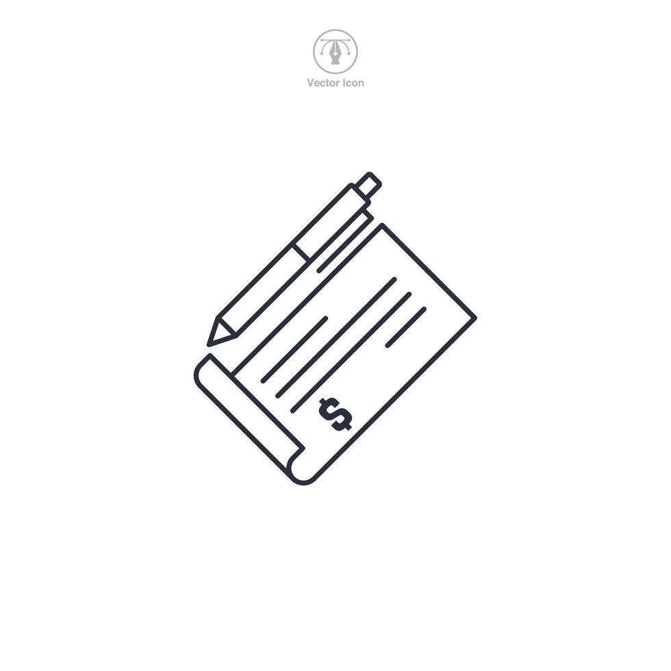 Cheque icon symbol illustration isolated on white background vector