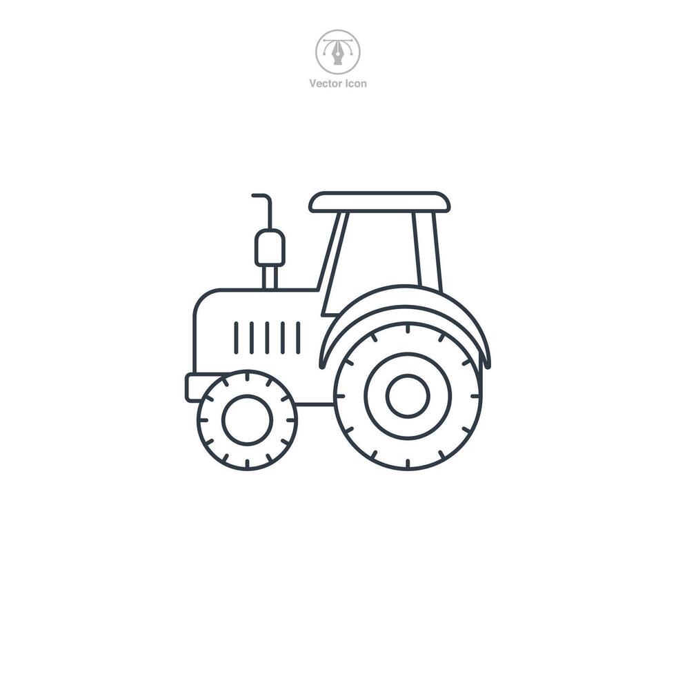 Tractor icon symbol illustration isolated on white background vector