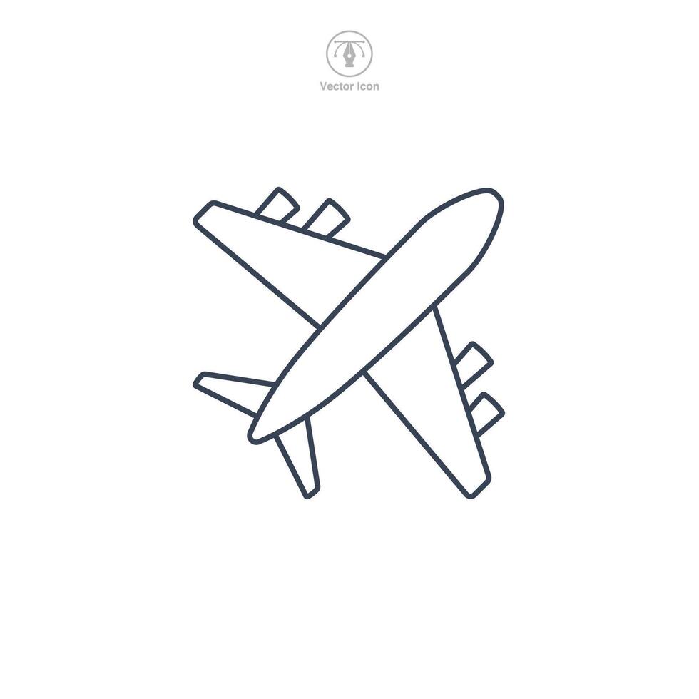 Airplane icon symbol illustration isolated on white background vector