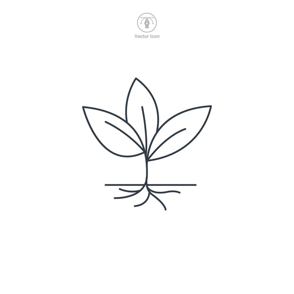 Sprout icon symbol illustration isolated on white background vector