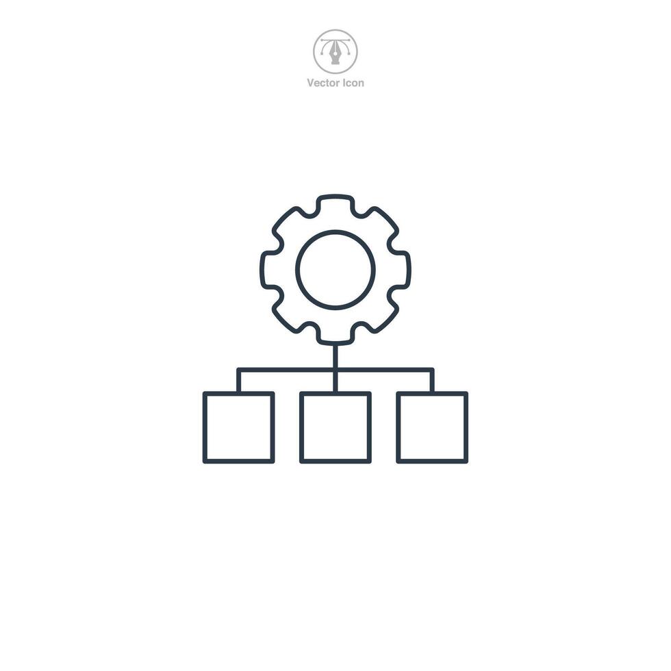 flow chart icon symbol illustration isolated on white background vector