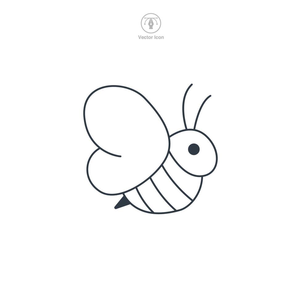 Honey bee icon symbol illustration isolated on white background vector
