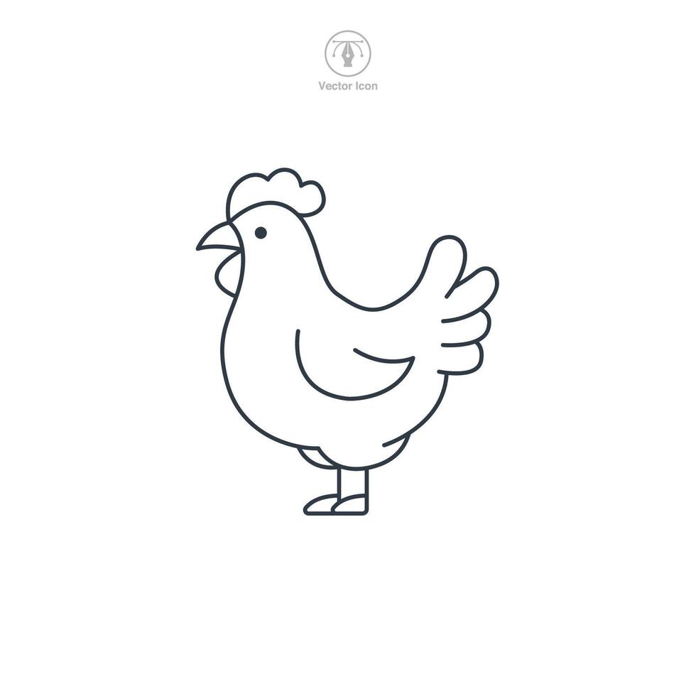 Chicken icon symbol illustration isolated on white background vector