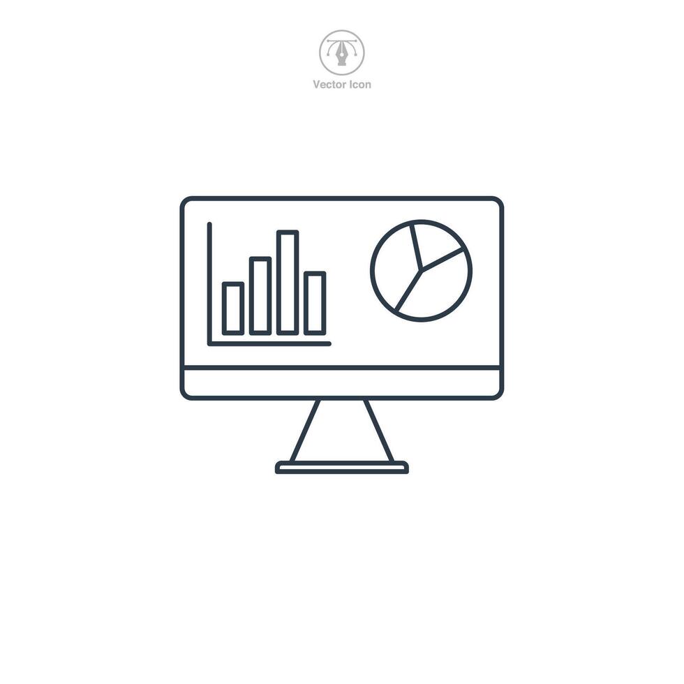 Analytics dashboard icon symbol illustration isolated on white background vector