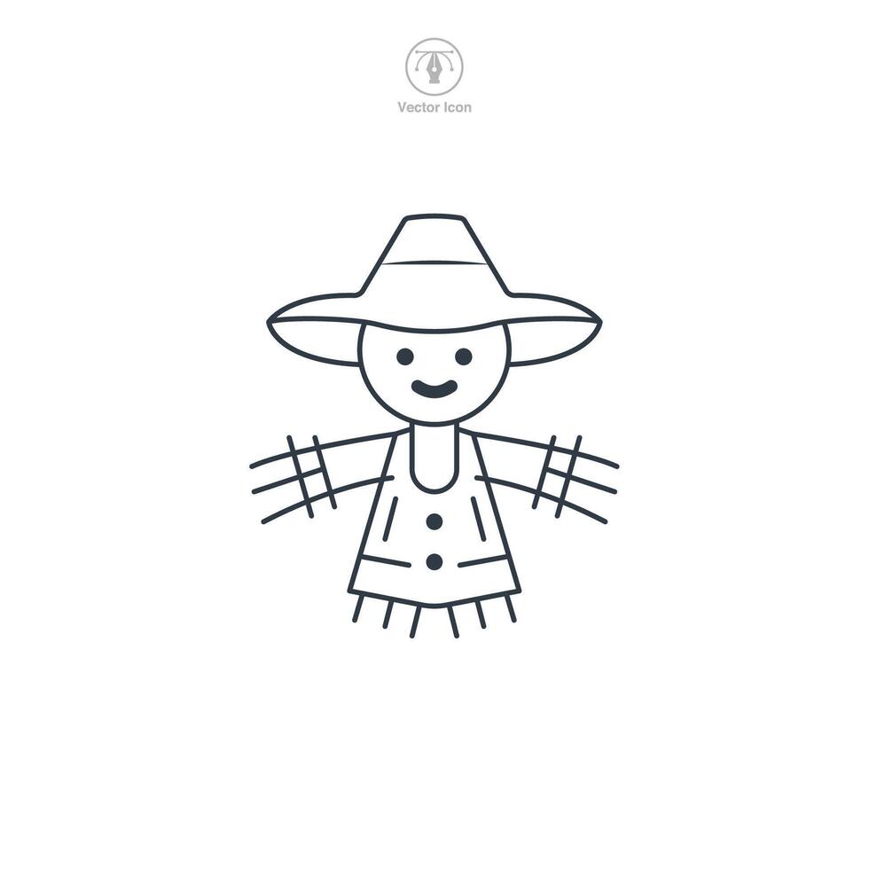 Scarecrow icon symbol illustration isolated on white background vector