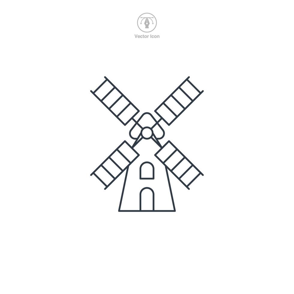 Windmill icon symbol illustration isolated on white background vector