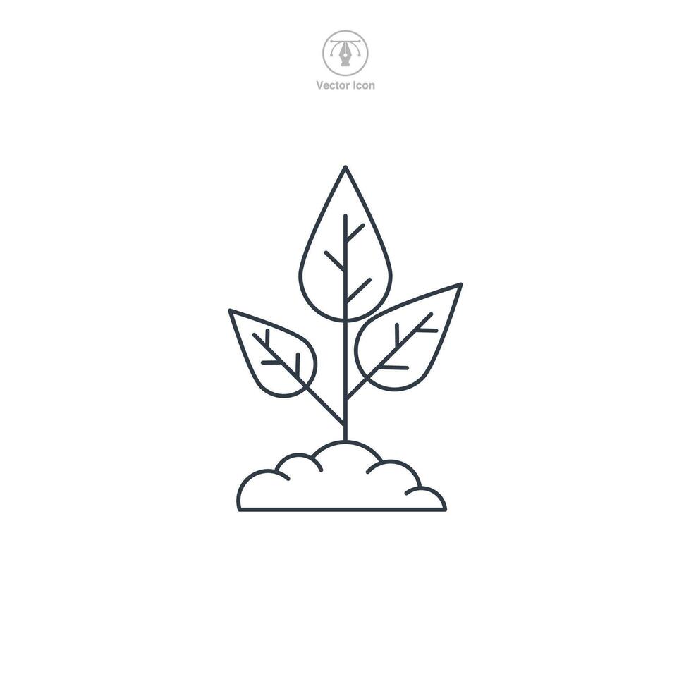 Seedling icon symbol illustration isolated on white background vector
