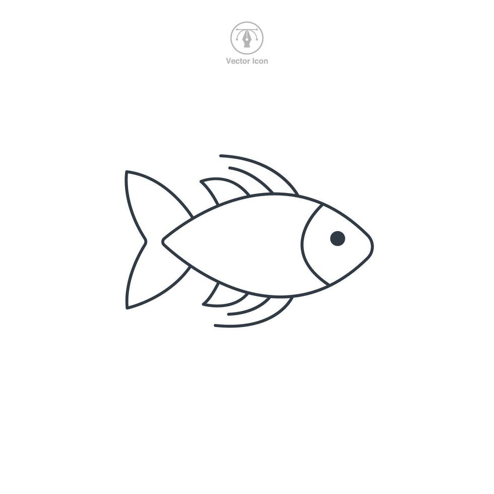 Fish icon symbol illustration isolated on white background vector