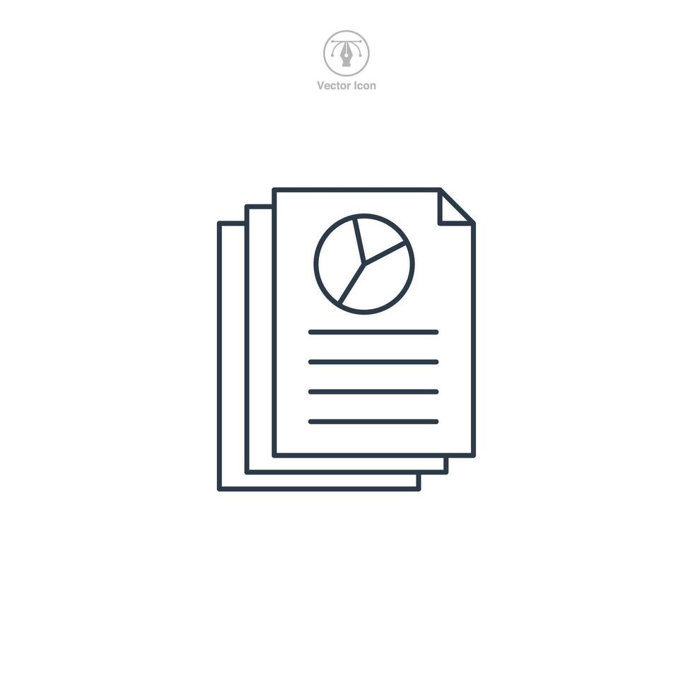 Data report icon symbol illustration isolated on white background vector