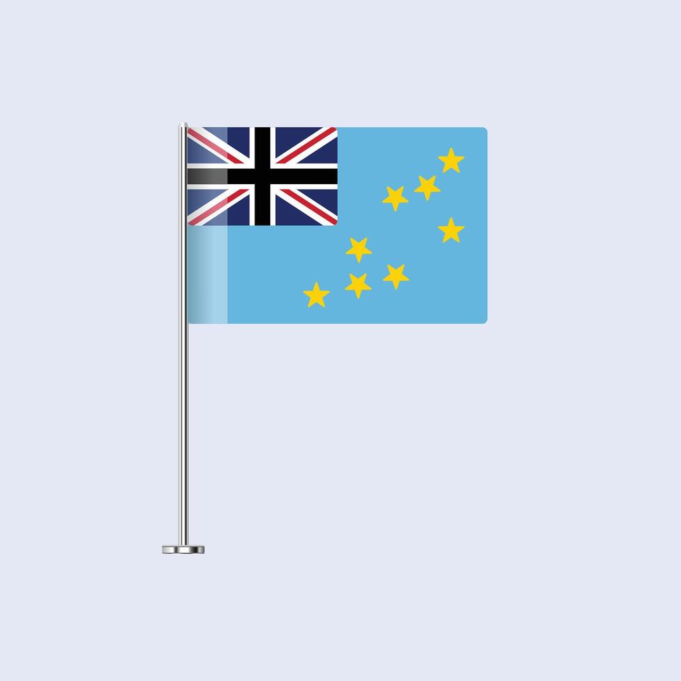 Isolated Tuvalu Table Flag on Pole, Tuvaluan Flag Design for Print and Web vector