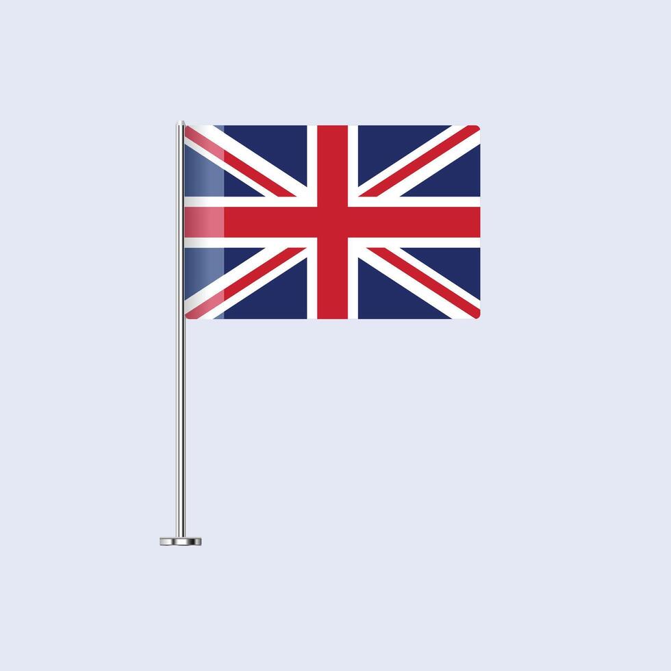Isolated United Kingdom Table Flag on Pole, British Flag Design for Print and Web vector