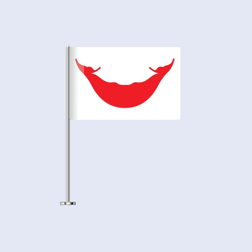 Isolated Rapanui Table Flag on Pole, Rapanui Flag Design for Print and Web vector