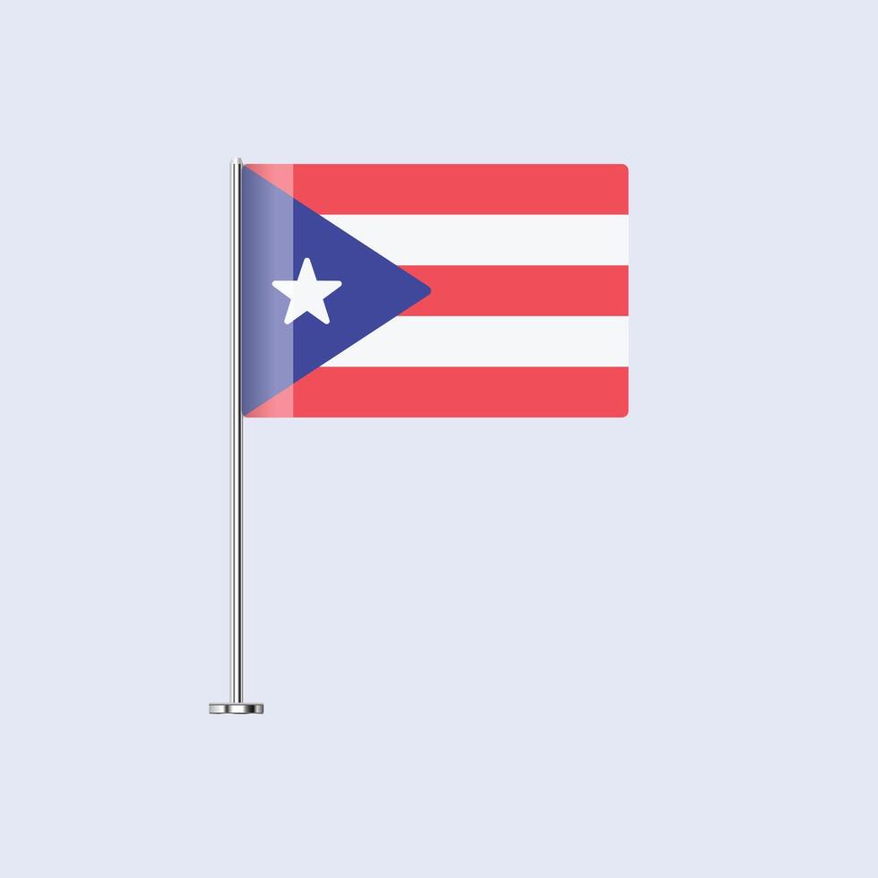 Isolated Puerto Rico Table Flag on Pole, Puerto Rican Flag Design for Print and Web vector
