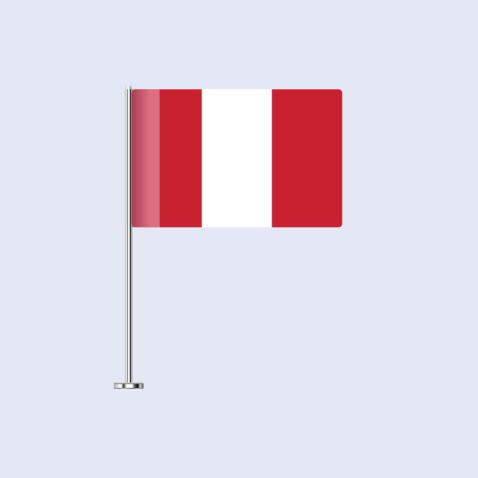 Isolated Peru Table Flag on Pole, Peruvian Flag Design for Print and Web vector