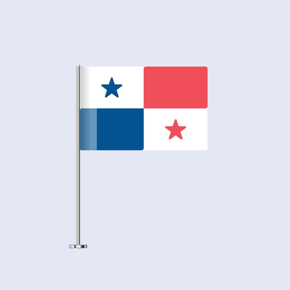 Isolated Panama Table Flag on Pole, Panamanian Flag Design for Print and Web vector