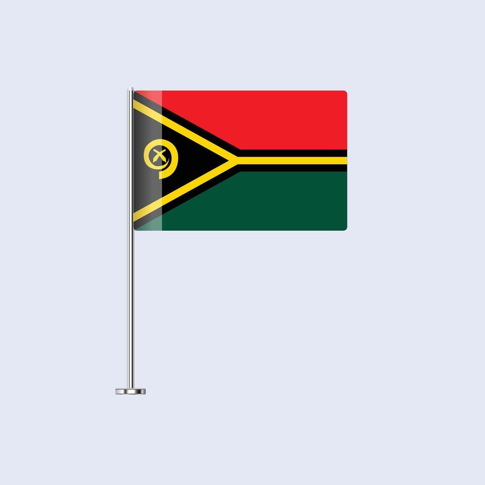 Isolated Vanuatu Table Flag on Pole, Vanuatuan Flag Design for Print and Web vector